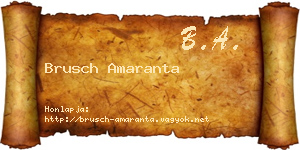 Brusch Amaranta névjegykártya